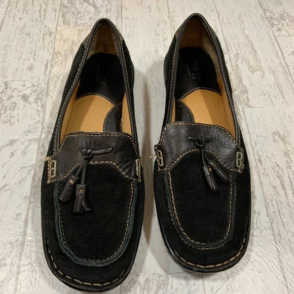 Born Shoes - Born Black Leather Suede Loafer Women's 7.5 Tan